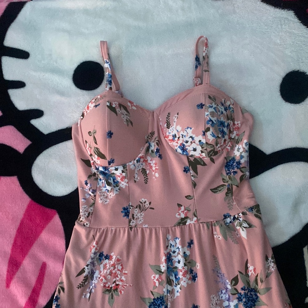 Pink,with flower design, size small for a woman
